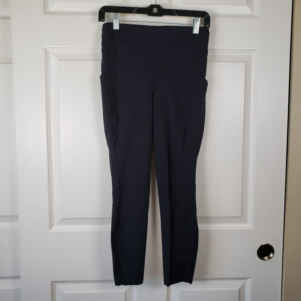 Lululemon Fast and free high rise 25" Black Leggings with Pockets Size 8